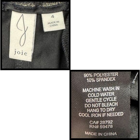 Joie Womens Pant Straight Coated Polish Gold Black Sz 4 Glam Retro Disco Y2K 90s - Picture 9 of 9